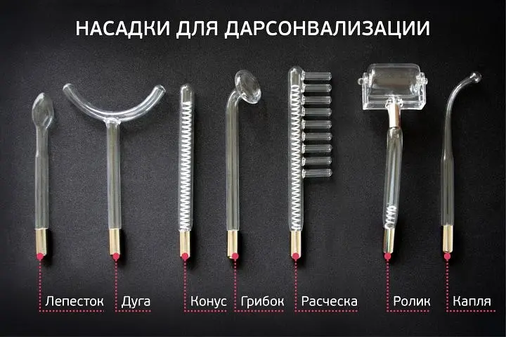 Дарсонваль комплект 7 насадок Австрія преміум апарат косметологічний для догляду за шкірою обличчя, волосся і тіла - фото 3