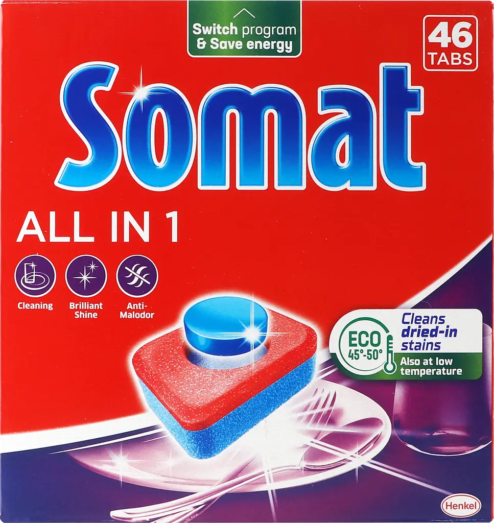 Таблетки для миття посуду у посудомийній машині Somat All in one, 46 таблеток - фото 7