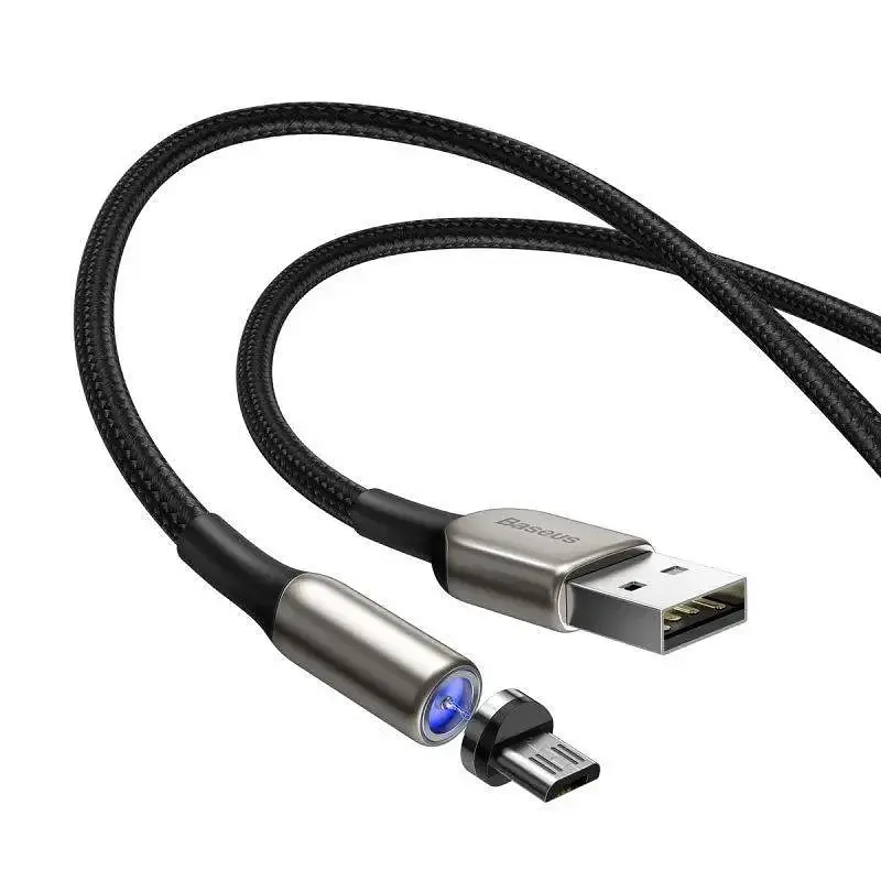 Кабель Baseus Zinc Magnetic Cable USB for Micro USB 1.5A 2m Black (CAMXC-I01) - фото 3