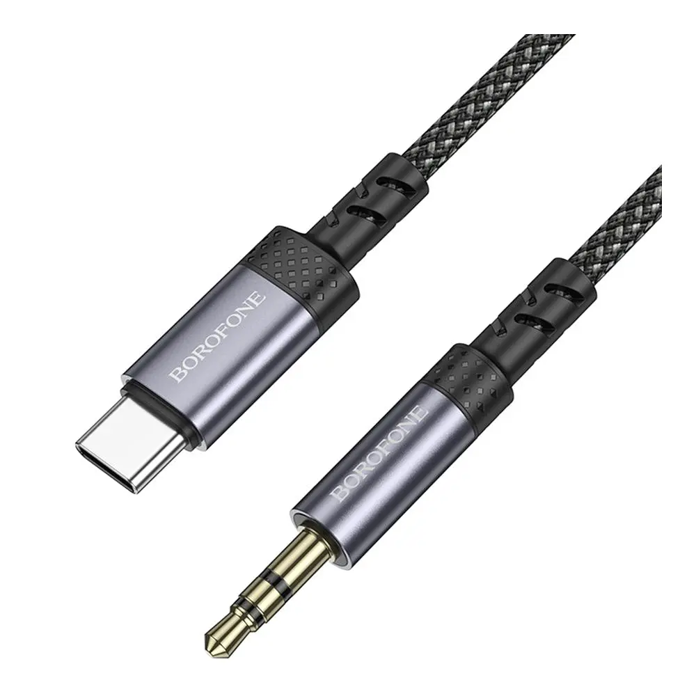 Аудіо кабель Borofone BL24 Type-C – AUX 3.5мм 1 м Metal Grey (36881_3609467) - фото 4
