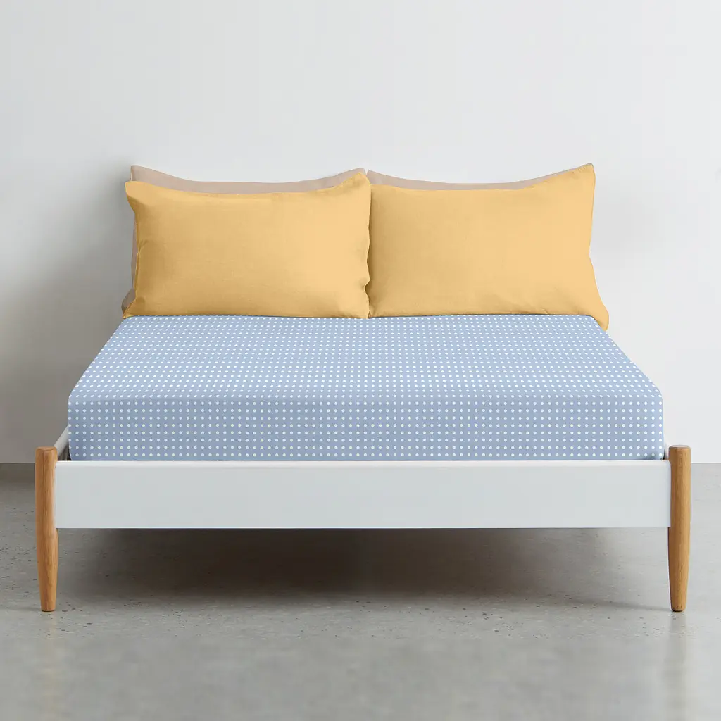 Простирадло на резинці для коляски та люльки Cosas Blue Dots 40х80х5 см (DropLightBlue-4003_FittedStroller_40х80) - фото 3