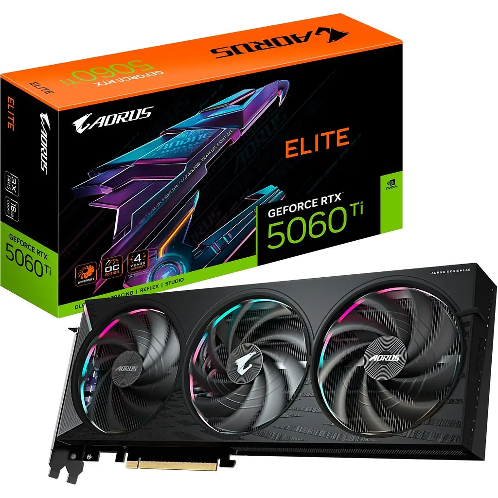 Відеокарта AORUS GeForce RTX 5060 Ti ELITE 16G (GV-N506TAORUS E-16GD) UA [133934] - фото 10