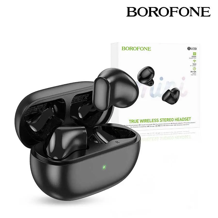 Наушники беспроводные Borofone BW39 Enjoy TWS |BT5.3, 30/250mAh, 4h| black - фото 4