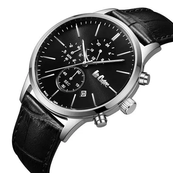 Годинник чоловічий наручний Lee Cooper Leather (Чорний) - фото 2