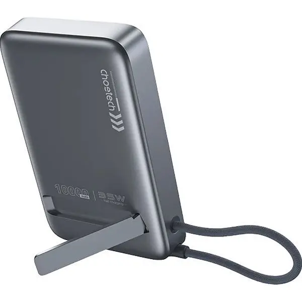 Зовнішній акумулятор Choetech Magnetic Wireless B758 10000mAh 35W Grey [156581] - фото 3