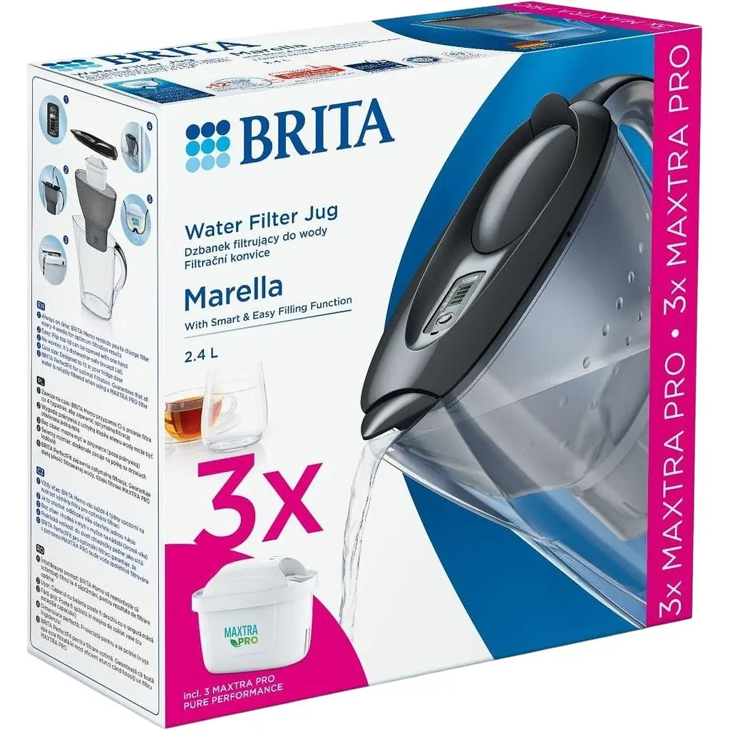 Фільтр-глечик Brita Marella Memo MXPro 2.4л Grafite + 3 картрижда (1052796) [150421] - фото 5