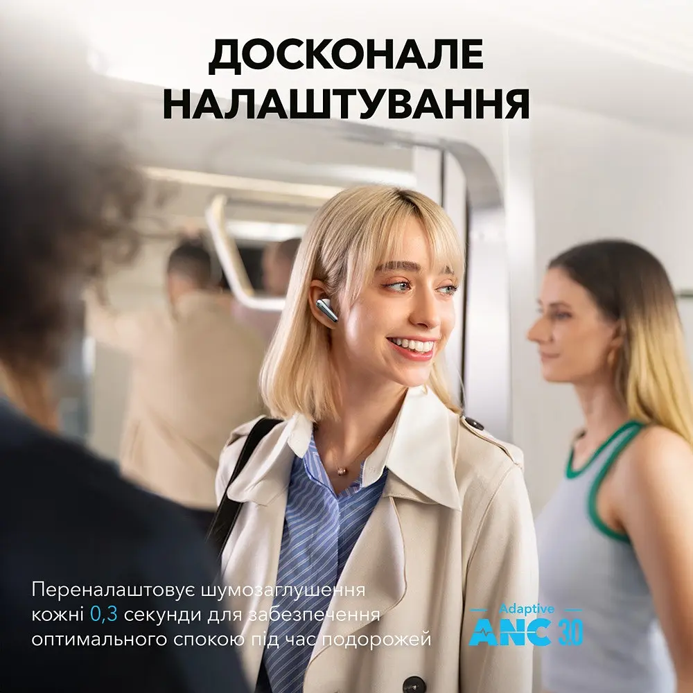 Навушники бездротові Anker SoundСore Liberty 4 Pro White matte (білі) A3954G21 - фото 7