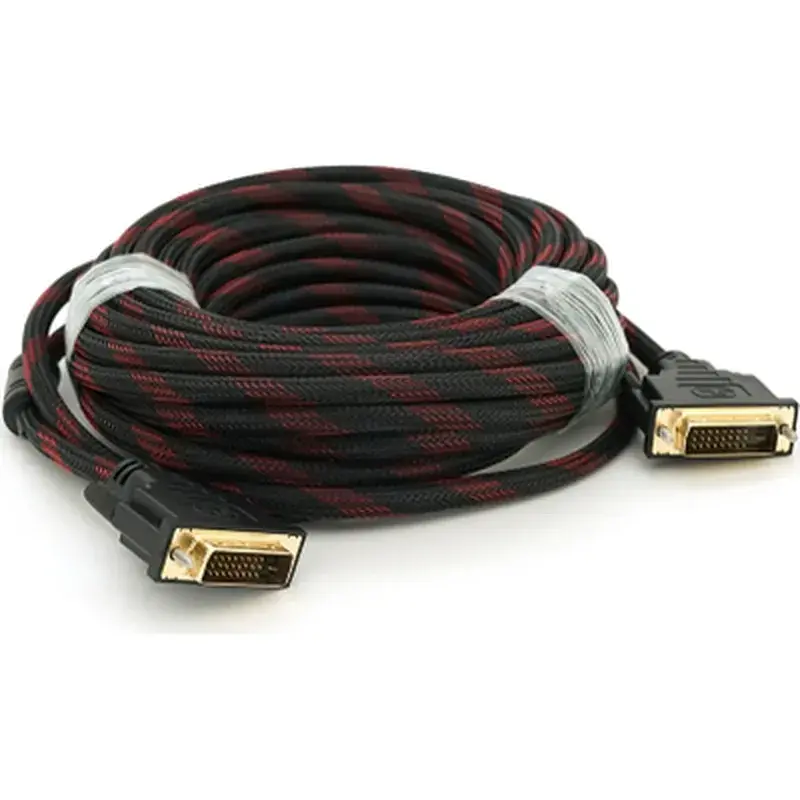 Кабель мультимедійний DVI M to DVI M 10.0m 24+1pin black/red Merlion (YT-DVI(M)/(M)NY/RD-10m) - фото 2