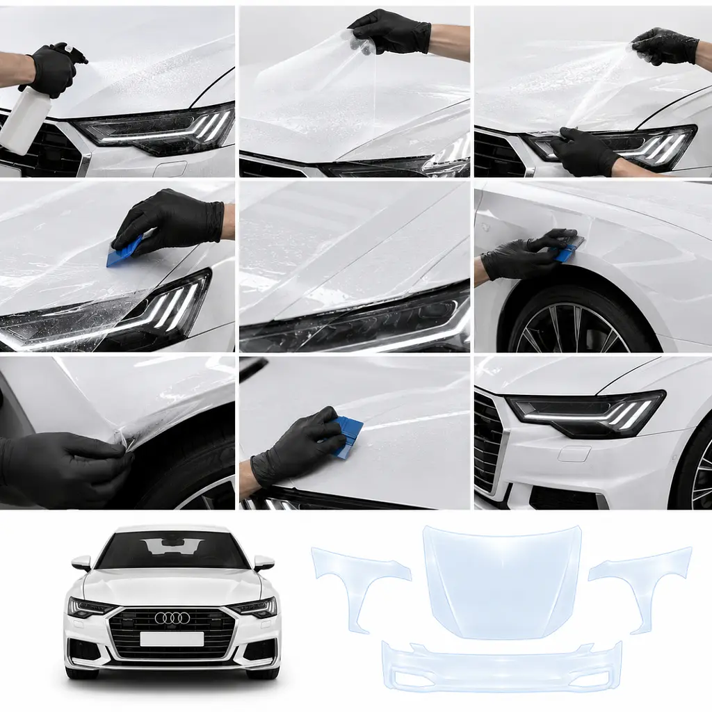 Антигравійна захисна бронеплівка за лекалами для Audi A6 C8 facelift 2023-2025 - повний кузов - фото 3