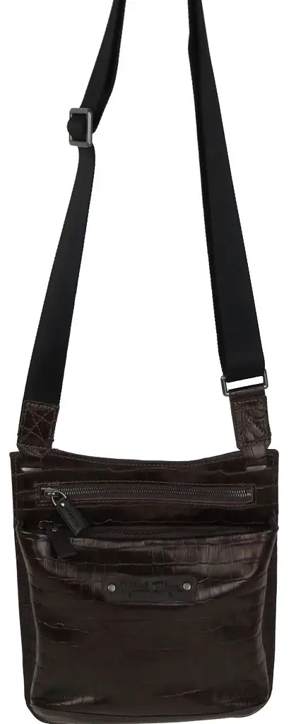 Чоловіча сумка Mykhail Ikhtyar 24х26х3 см Коричневий (45041 croco brown) - фото 3