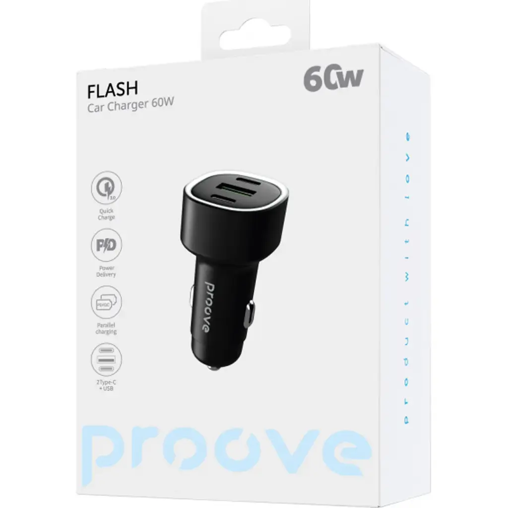 Автомобільний зарядний пристрій Proove Flash 60W Black [CCFL60111201] [130295] - фото 2