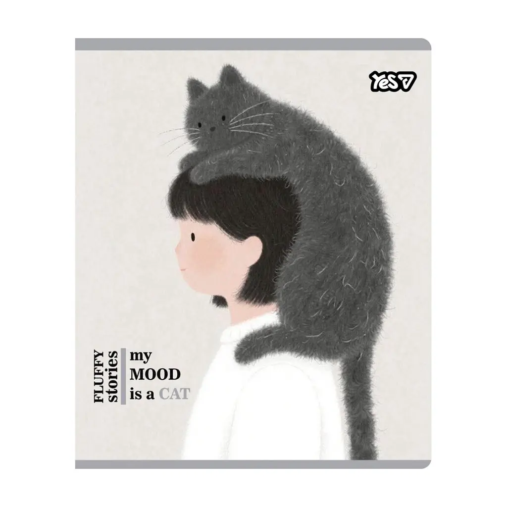 Зошит Yes My mood is a cat А5 12 аркушів лінія (768605), в асортименті - фото 6