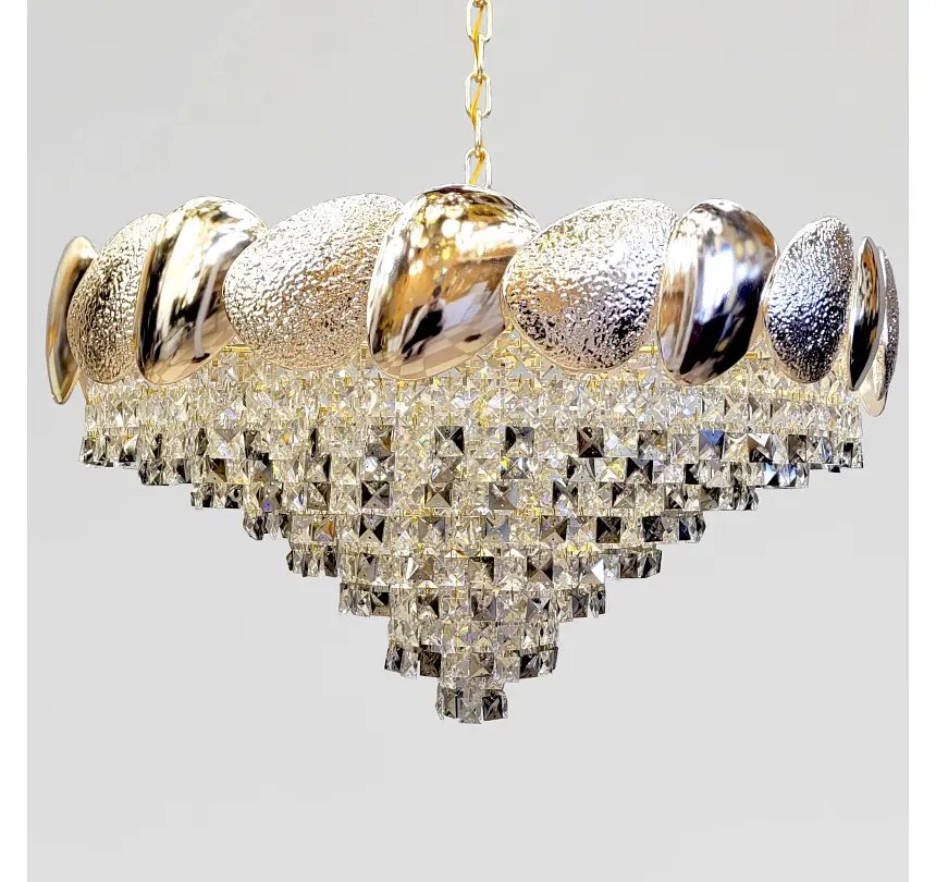 Велика кришталева люстра Artlight 8836/80GD, золото, 18 ламп E14, прозоре й димчасте скло, Ø82 см, від 20-30 м² - фото 4