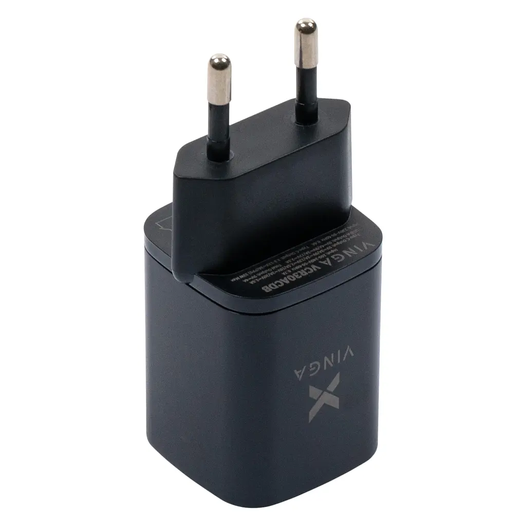 Зарядний пристрій Vinga USB-C PD 30 Вт + USB-A QC 30 Вт, дисплей, макс. 33 Вт (VCR30ACDB) - фото 5