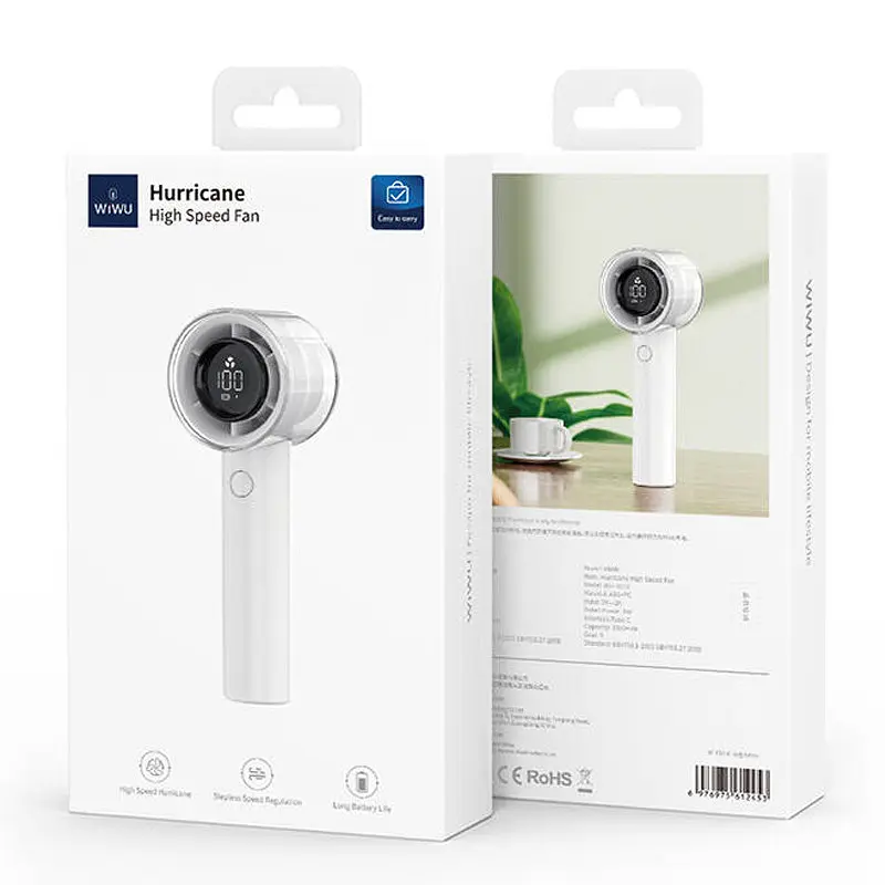 Портативный вентилятор с дисплеем WIWU WI-FS010 White - фото 2