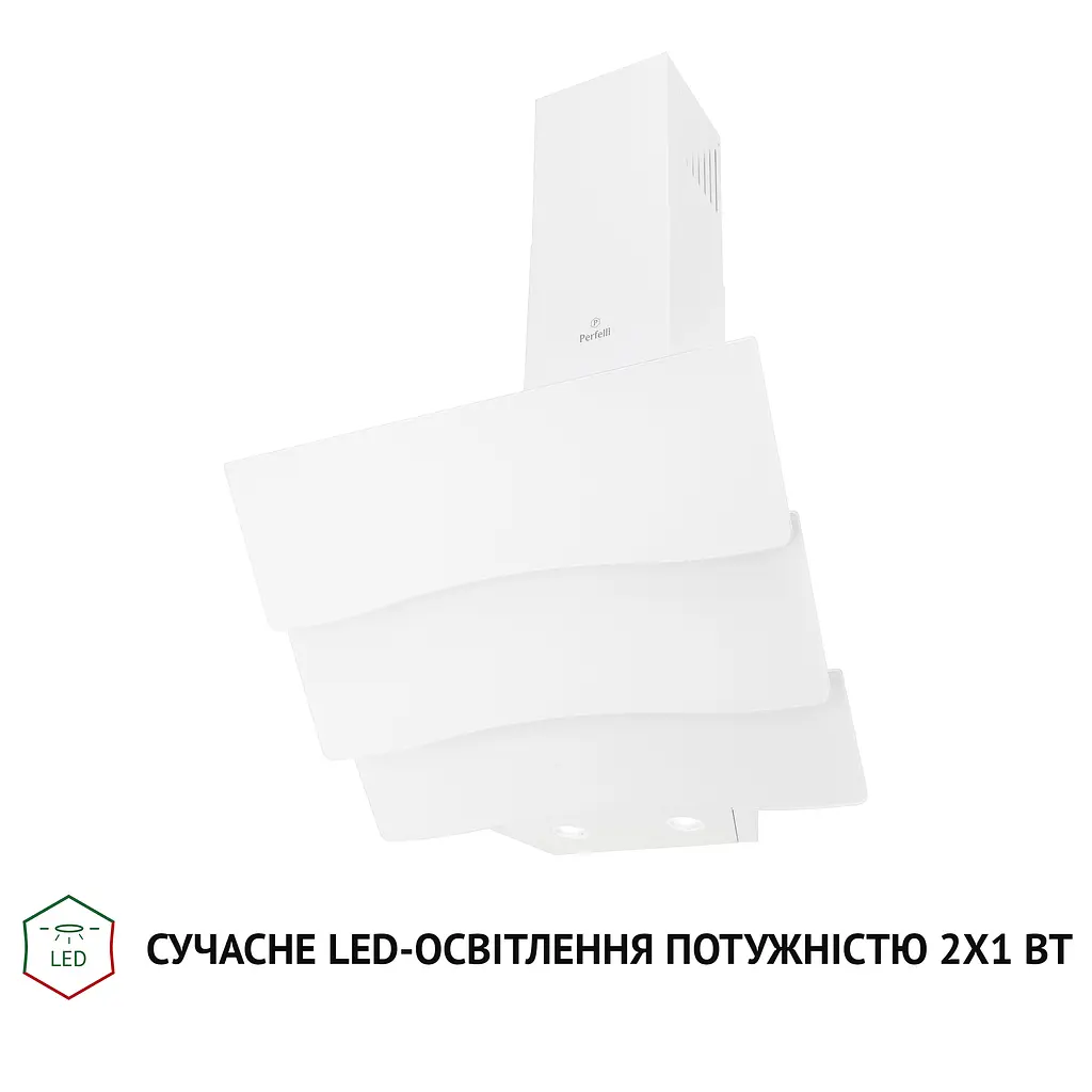 Витяжка декоративна похила PERFELLI DNS 6482 D 850 WH LED - фото 3