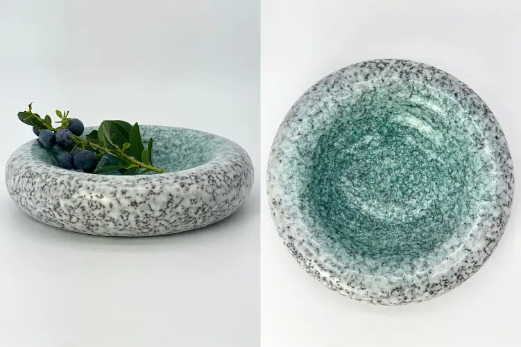 Тарілка-камінь 20,3x5 "Донат-бірюза" - фото 3