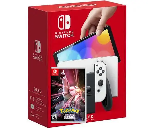 Игровая консоль Nintendo Switch OLED model White + Pokemon Shining Pearl - фото 6