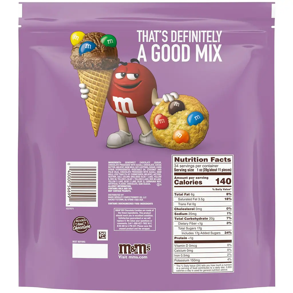 Драже M&m’s Fudge Brownie Milk Chocolate Candy Party Size 963.9 g - фото 6