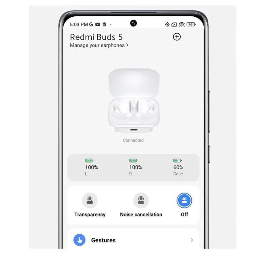 Наушники Xiaomi Redmi Buds 5 White TWS с шумоподавлением - фото 8