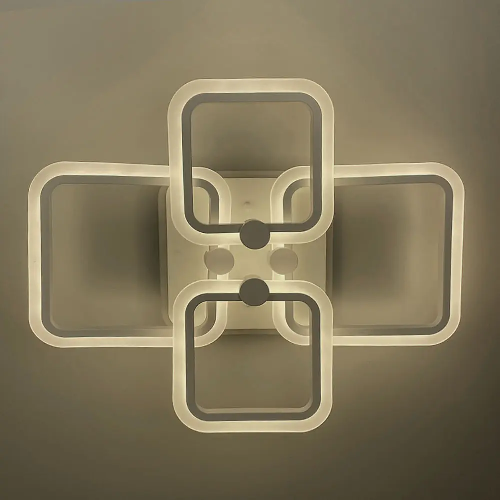 Белая LED люстра на 2+2 рожка квадратной формы | Ст. A 2503/2+2 WT | Line F - фото 5