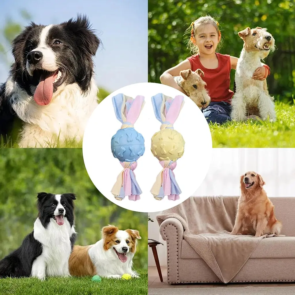 Жувальна іграшка для собак Derby Candy ball with bones and cotton rope - фото 7