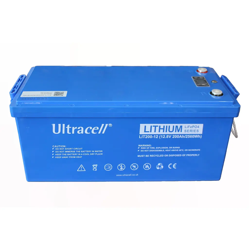 Батарея аккумуляторная Ultracell LiFePO4 12(12.8)V 200Ah/ 2560W(2.56kW) LED DISPLAY, ON OFF - фото 2