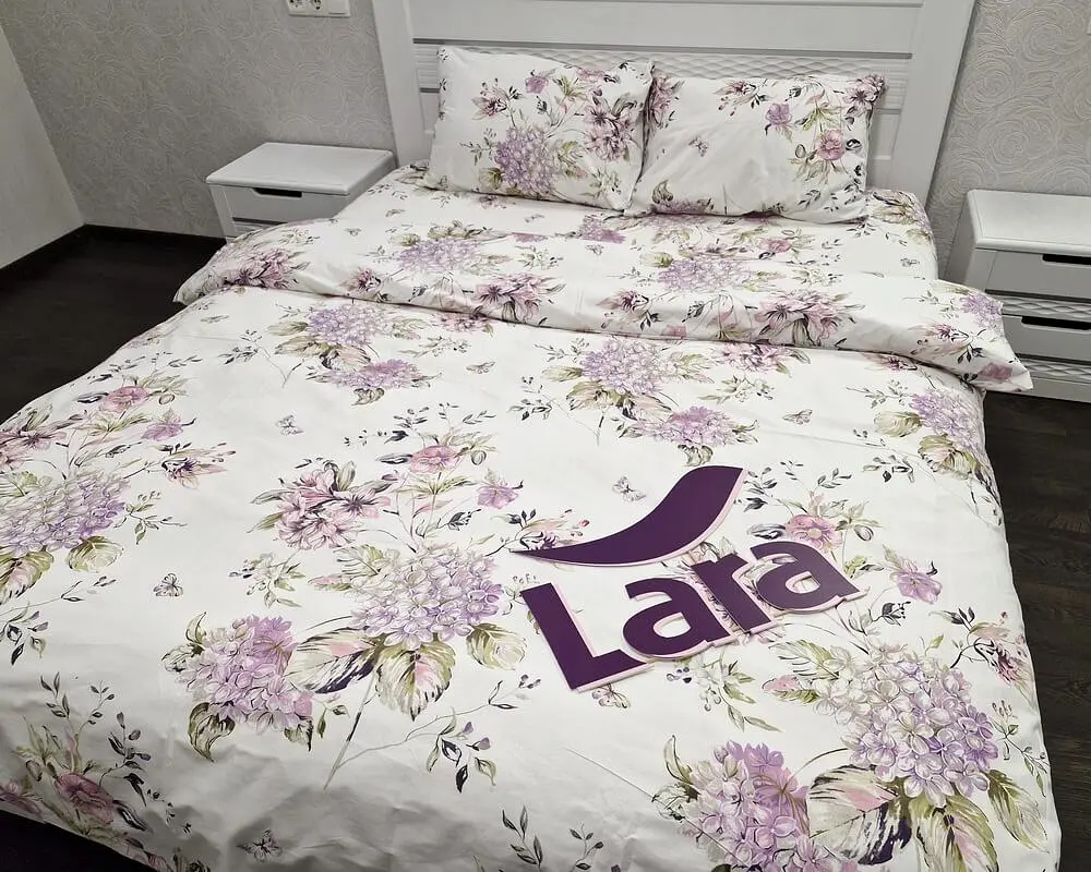 Постільна білизна LARA бязь d11361e160 з простирадлом на резинці 160х200х25 євро 200х220 см - фото 2