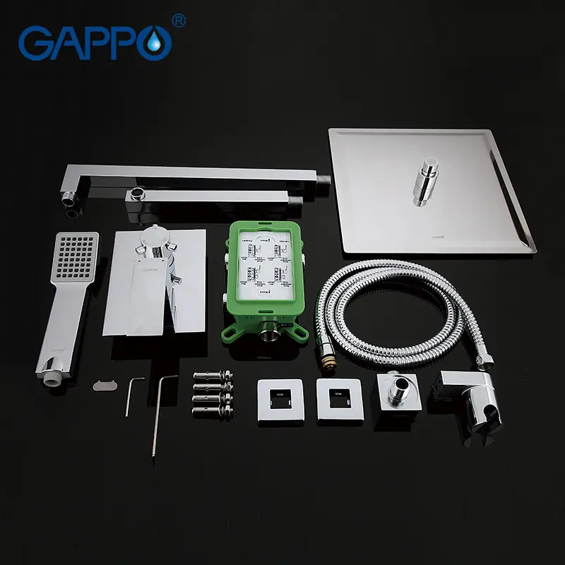 Душевая система скрытого монтажа Gappo 1/4 G7102, 3 функции, Хром - фото 8