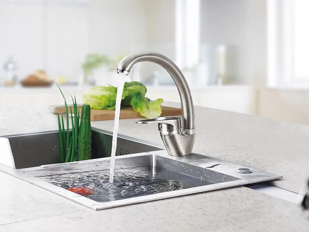 Змішувач для кухні Zegor YUB4-A181KH одноважільний сатин 30412 - фото 4