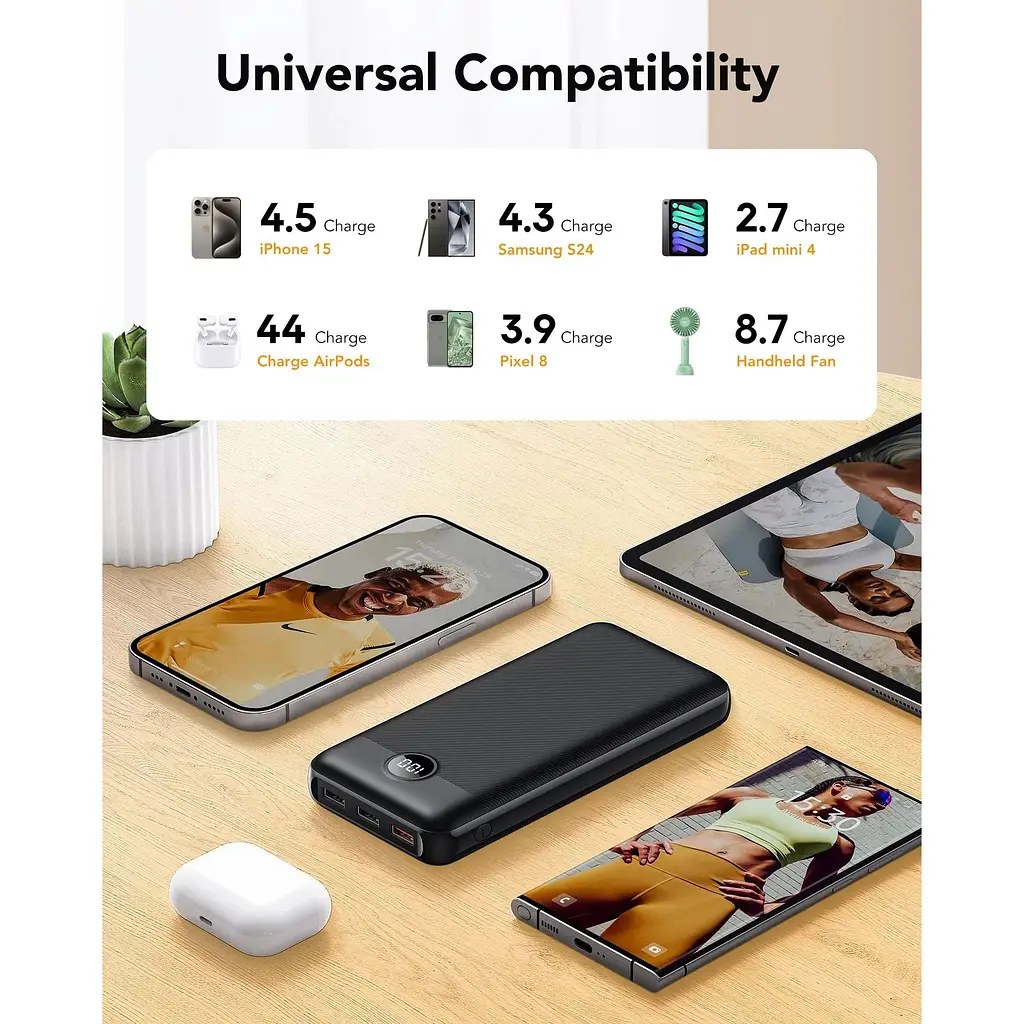 Портативный аккумулятор VEGER V2708 20W 27000mAh black - фото 3