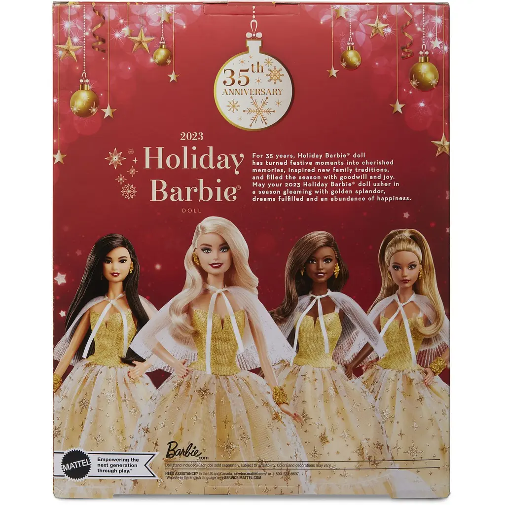 Колекційна лялька Barbie Святкова в розкішній золотистій сукні, 30 см (HJX04) - фото 4