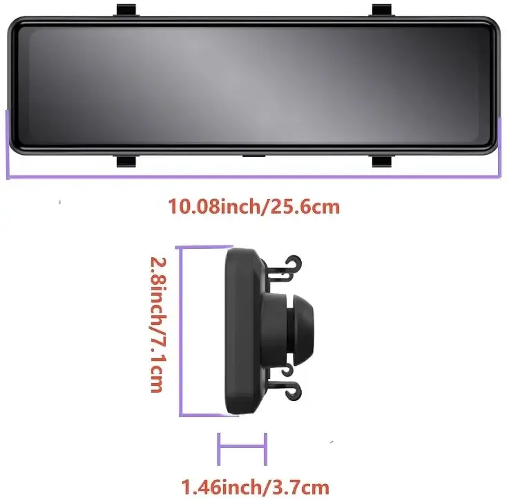 Дзеркало відеореєстратор DVR C109 10.26" 2k (2 камери) Wi-Fi Bluetooth AUX Android Auto CarPlay - фото 3