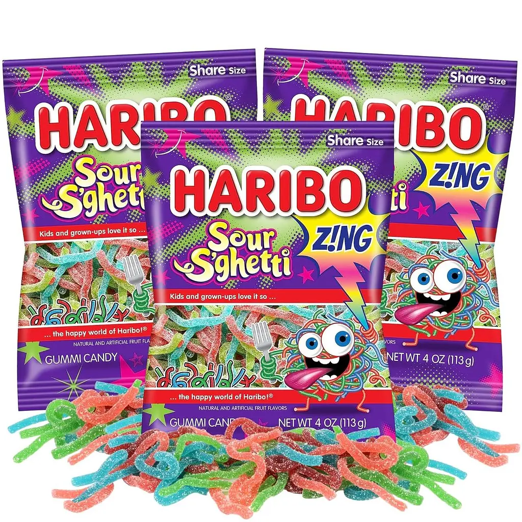 Жувальні цукерки Haribo Gummi Candy Z! NG Sour S'Ghetti 113г - фото 3