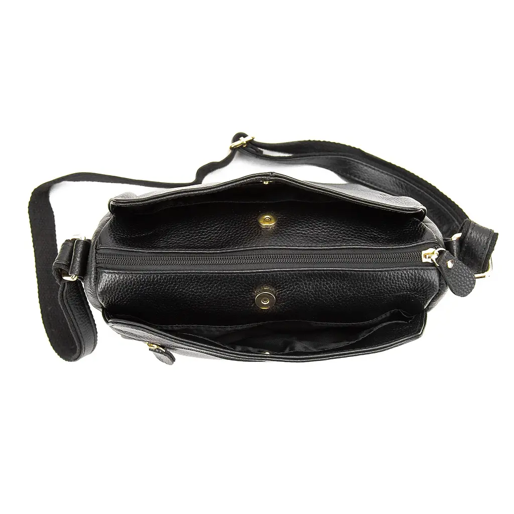 Женская кожаная сумка черная Riche NM20-W828A - фото 5