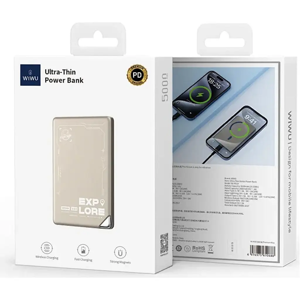 Зовнішній акумулятор WiWU Wi-P019 5000mAh Gold [125064] - фото 5