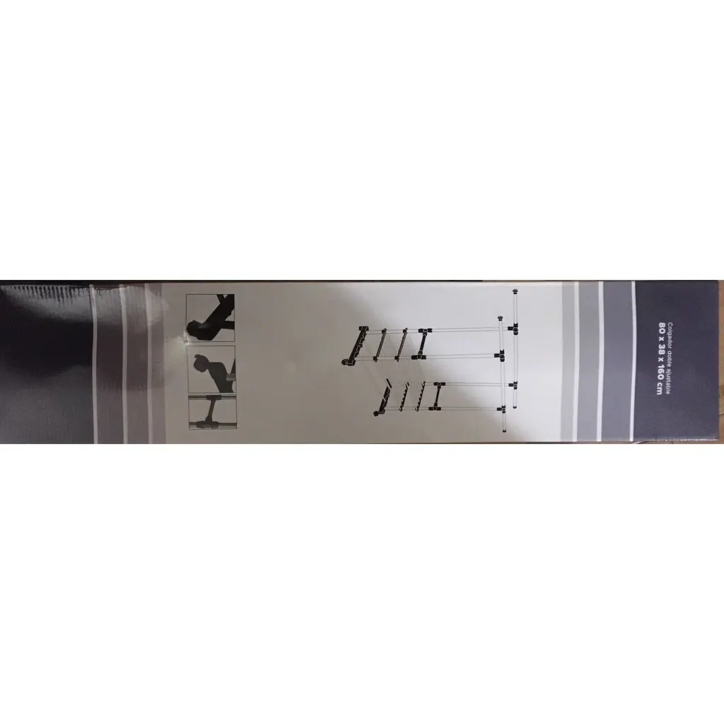 Вішалка-стійка XPRO з полицями для взуття подвійна телескопічна 80х36х160 см срібляста (43726-_524) - фото 3