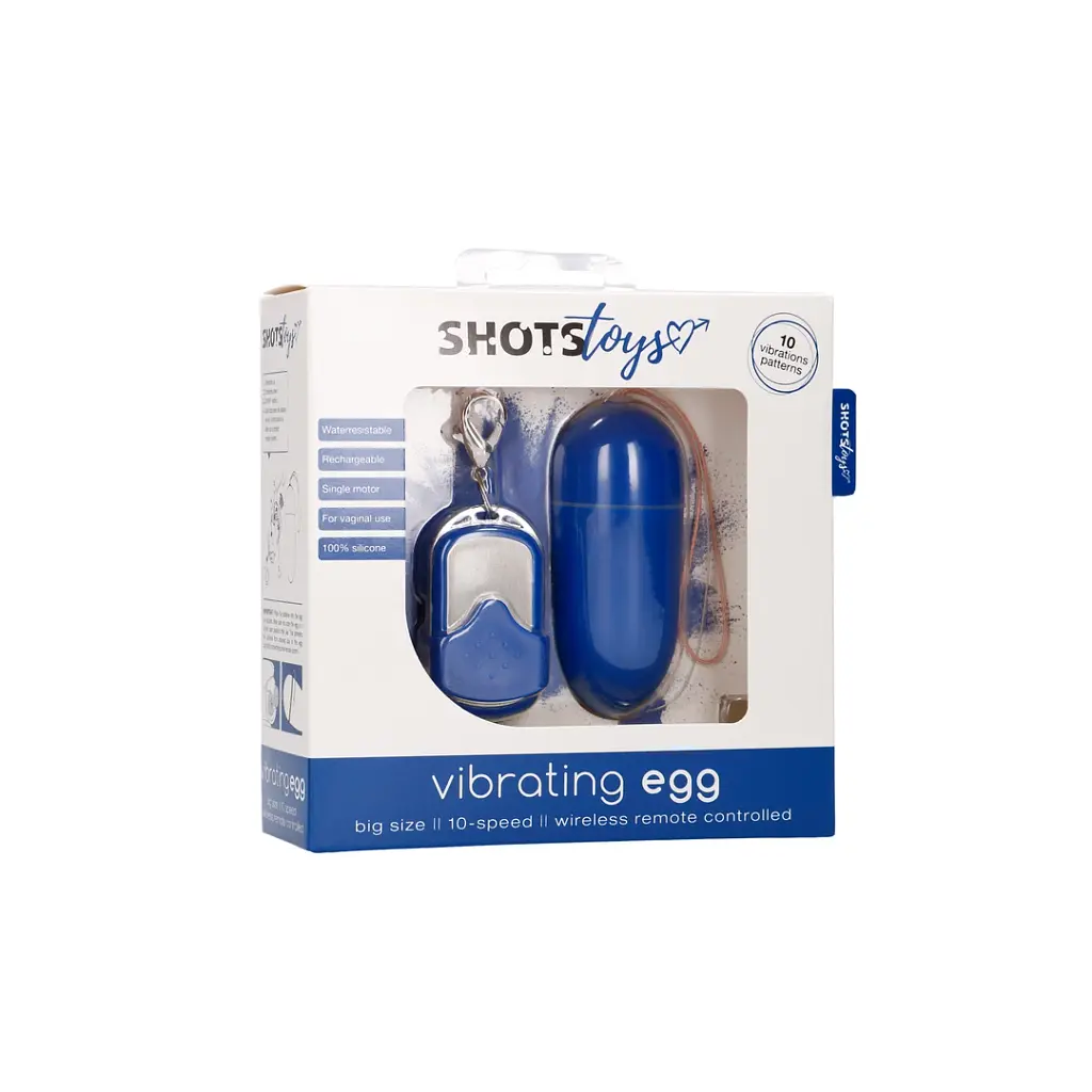 Віброяйце ShotsToys Remote Vibrating Egg, 8 см (синій) - фото 7