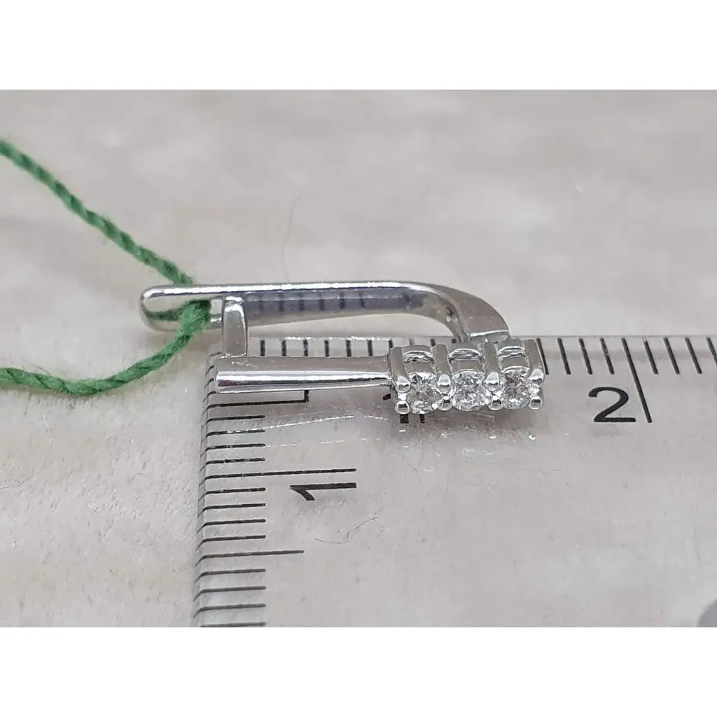 Золоті сережки ЮЗ "Багет" з діамантами. 2812/1 - фото 5