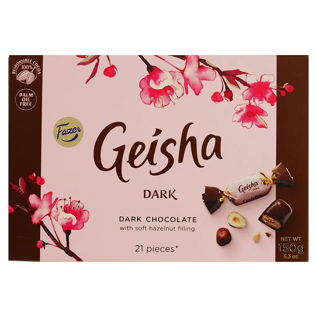 Цукерки Fazer Geisha чорний шоколад з тертим горіхом 150 г - фото 3