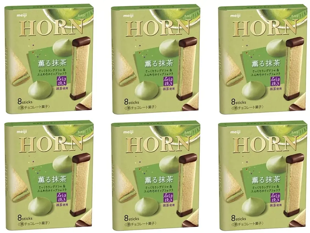 Печиво Meiji Horn Kaora Matcha Chocolate Biscuit Sandwiches, 53г - фото 6