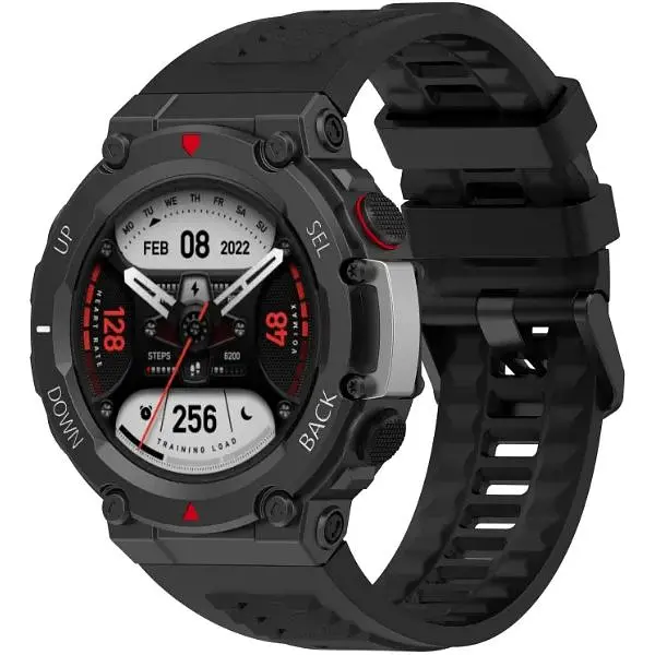Ремешок DK для Xiaomi Amazfit T-Rex 2 (A2169) Silicone Sport Band Classic (black) - фото 2