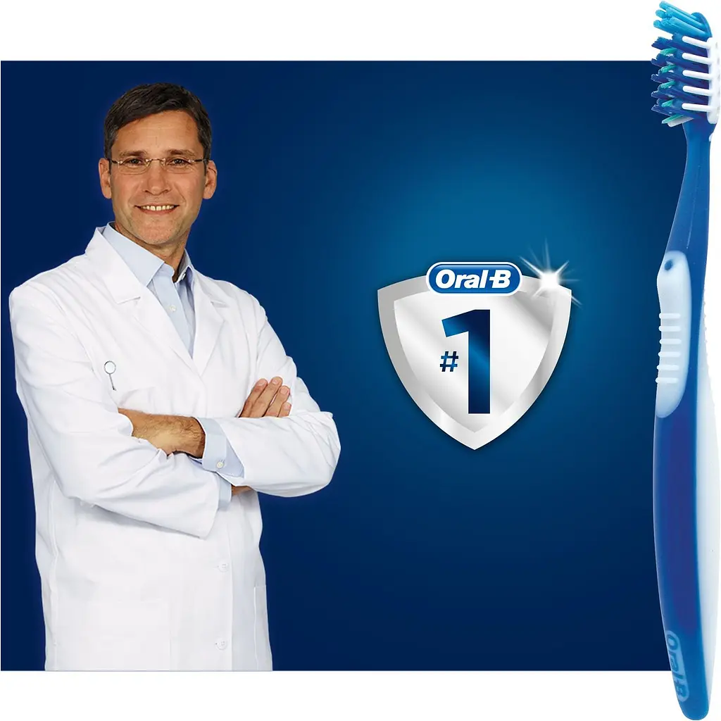 Зубная щетка Oral-B Pro-Expert Все в одном средняя 2 шт. коричневая и золотая - фото 3