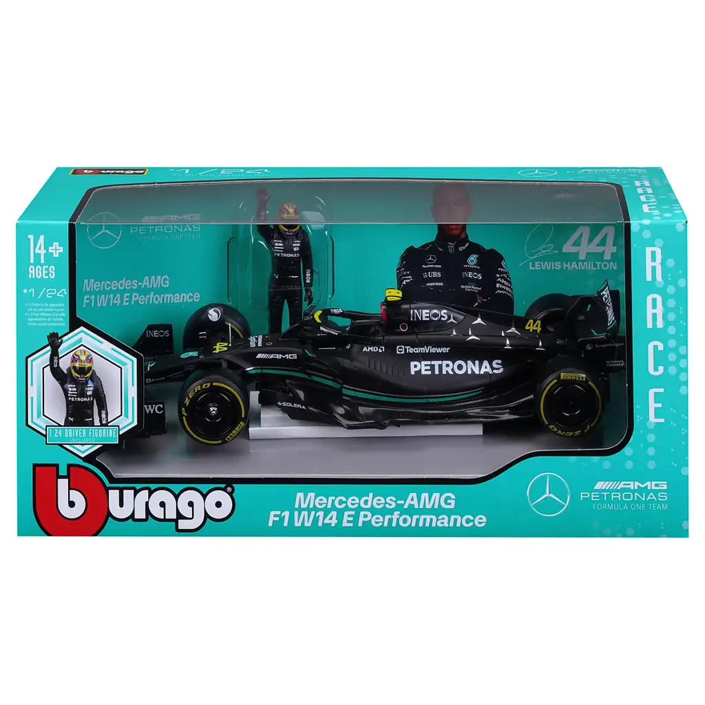 Масштабна модель автомобіля Bburago Автомодель з фігуркою - Mercedes-AMG F1 W14 E Performance, 1:24 (18-28037) - фото 8