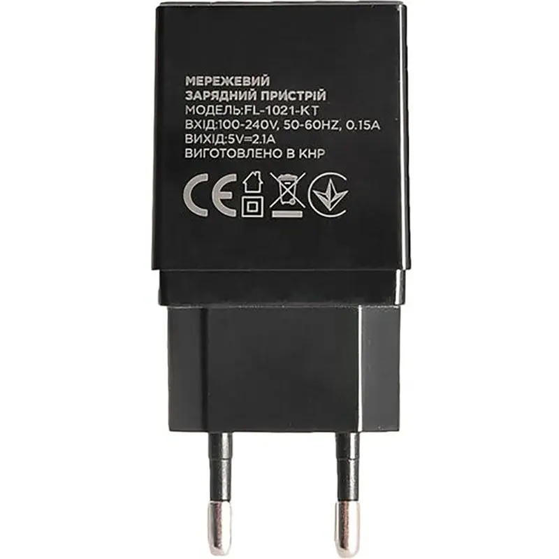 Сетевое зарядное устройство Florence 2USB 2A + Type-C cable Black (FL-1021-KT) - фото 2