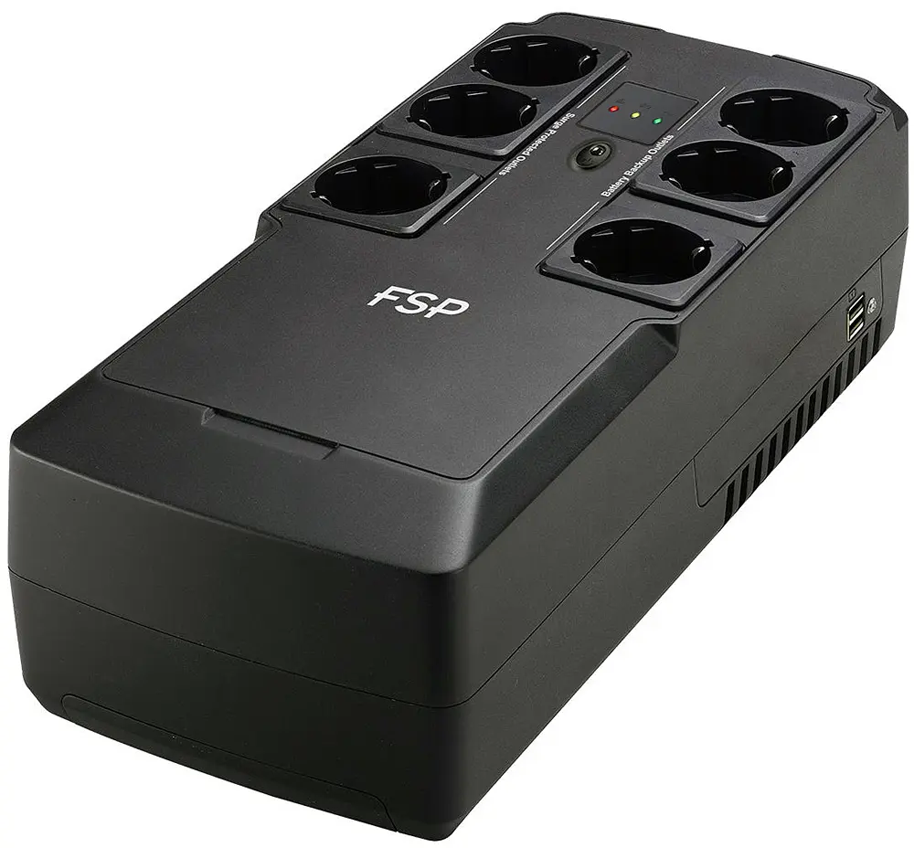 ДБЖ FSP NanoFit 600, 600ВА/360Вт, SCHUKO, USB/2хUSB зар 5V/1A(Max.), AVR - фото 2