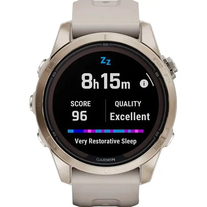Смарт-годинник Garmin Fenix 7S Pro Sapphire Solar Edition Soft Gold with Light Sand Band (010-02776-14) [86526] - фото 8