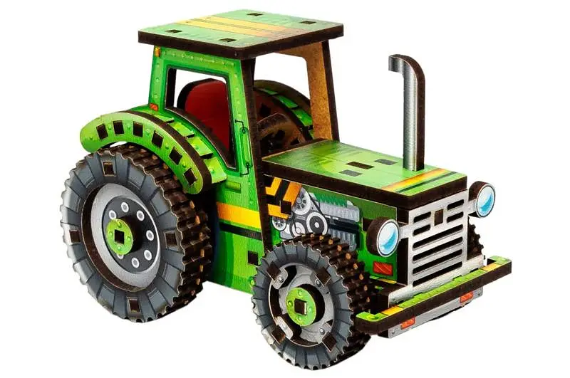 Конструктор дерев'яний Puz-00960 "Turbo Tractor" в кульку PuzzleOK - фото 3