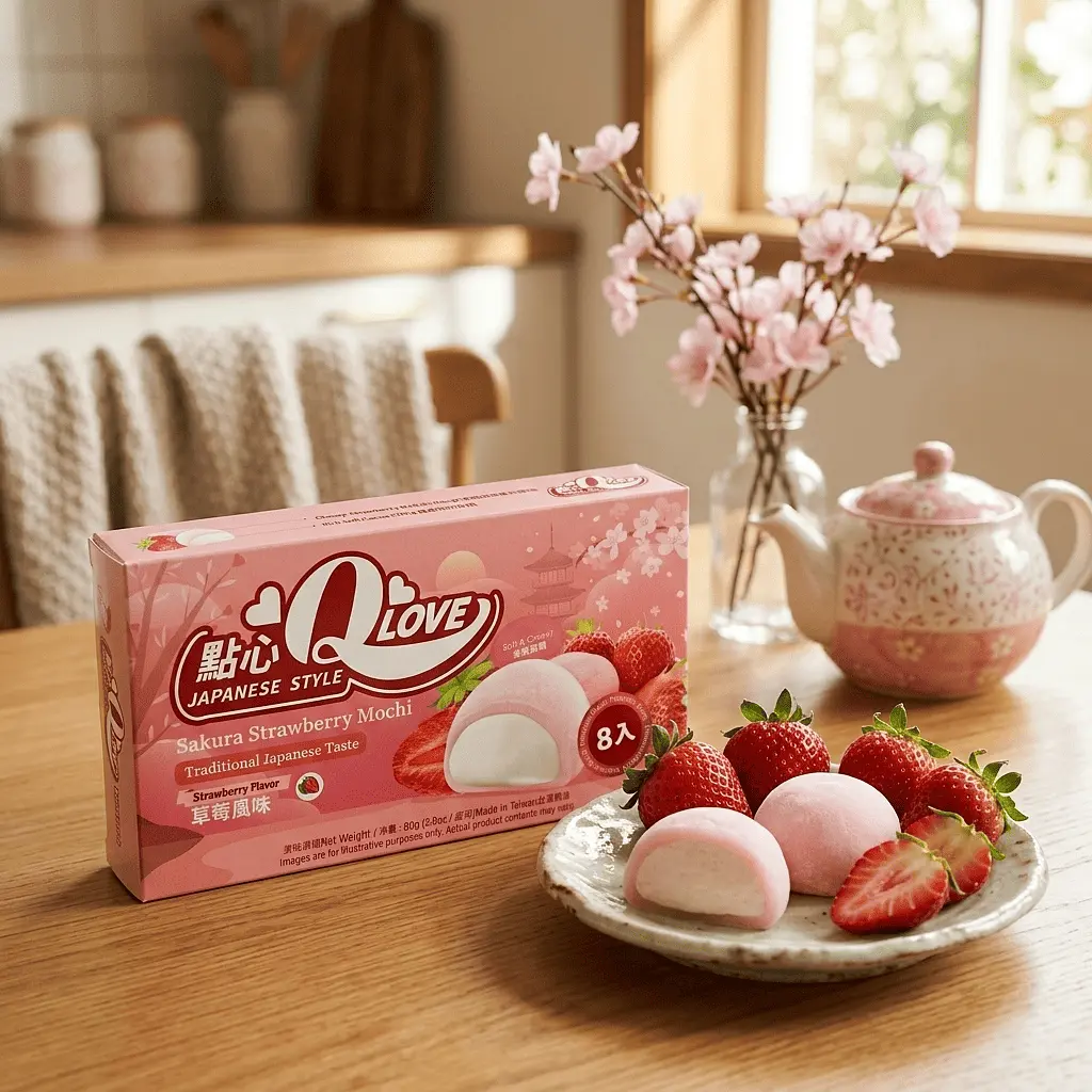 Моті QLove Sakura Strawberry Mini Mochi 80г - фото 4