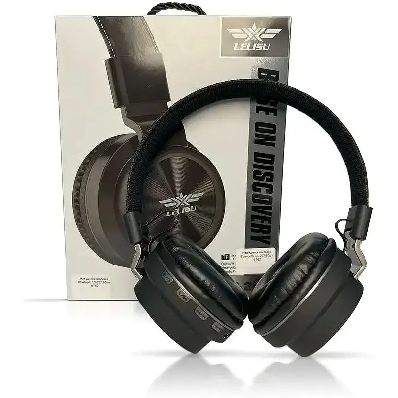 Бездротові розкладні навушники Lelisu LS-207 Bluetooth з функцією плеєра Black - фото 5